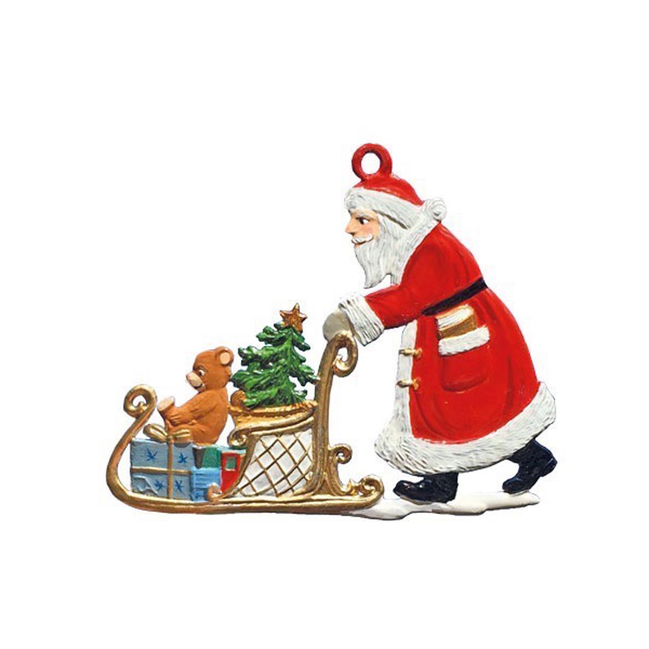 Santa slides the sleigh 5.5x6.5 cm