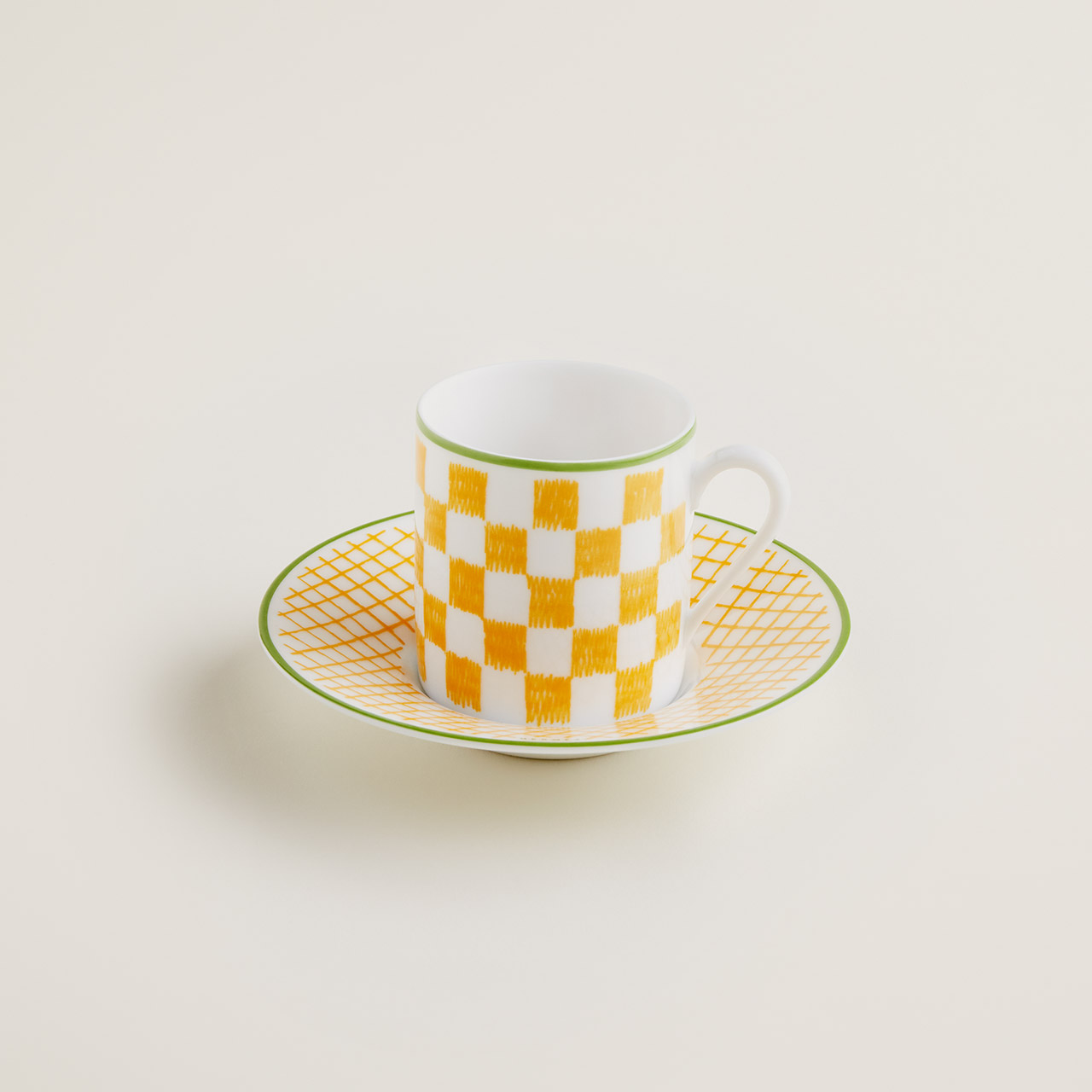 Espresso cup with saucer 0.09 l yellow