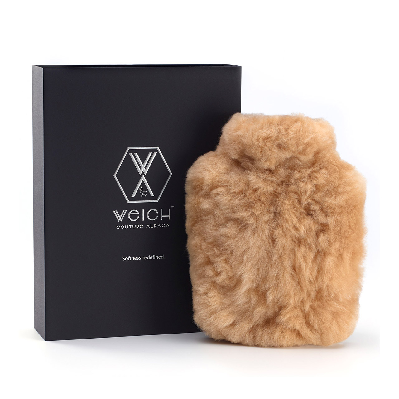 Hot Water Bottle Alpaca-Fur 1.8 l champagne