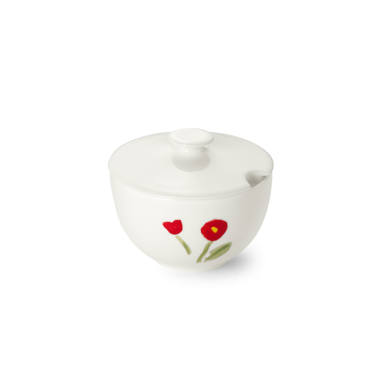 Sugar bowl with lid round 0.25 l red