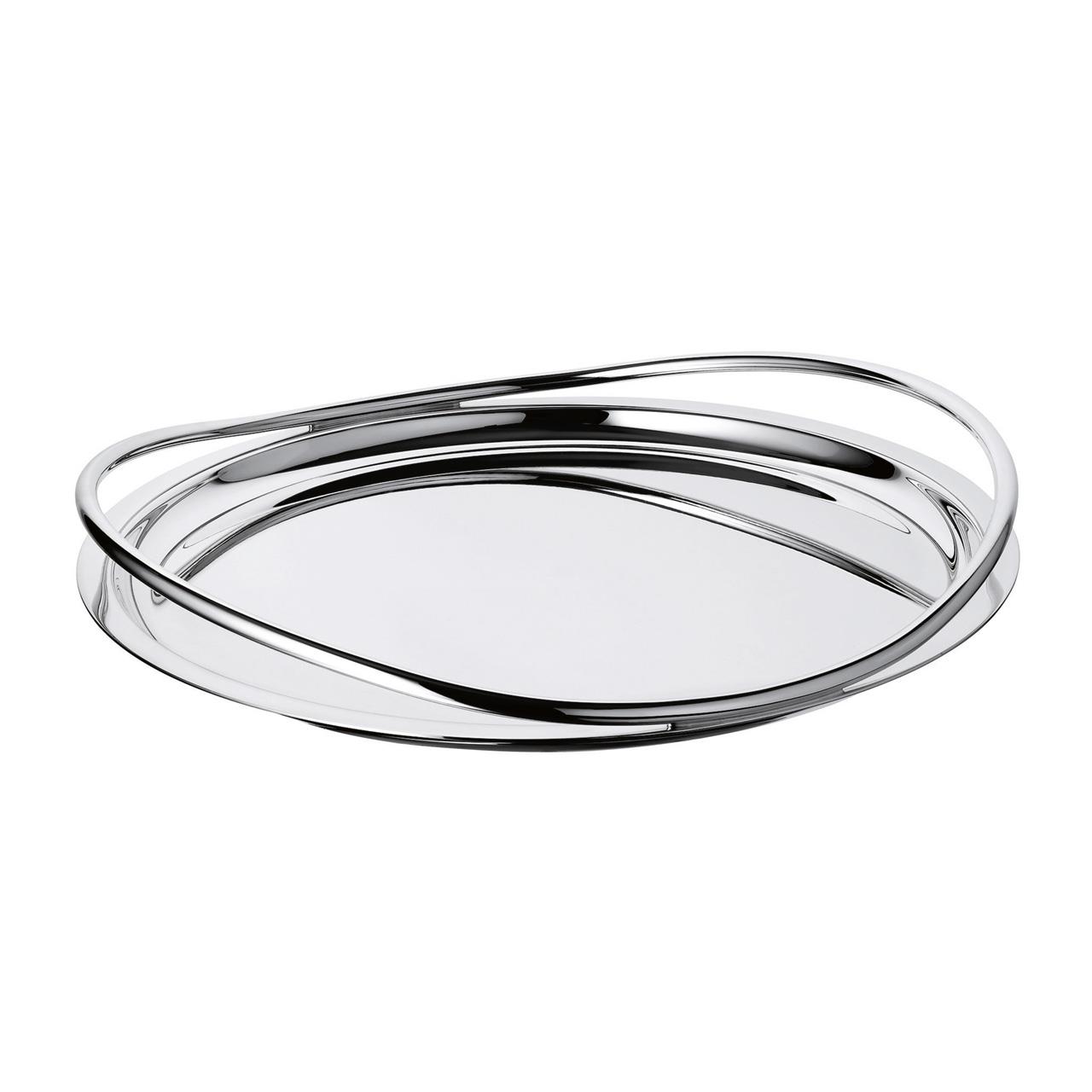 Tray round 39 cm silver plated