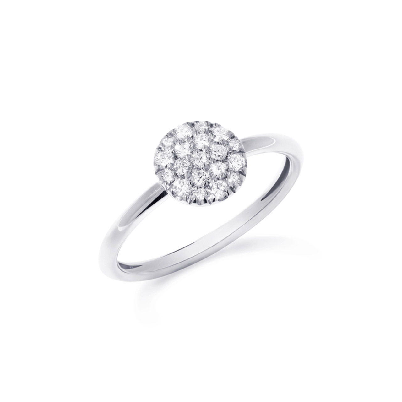 Ring round white gold 750 diamonds 0.29 ct G VS W52